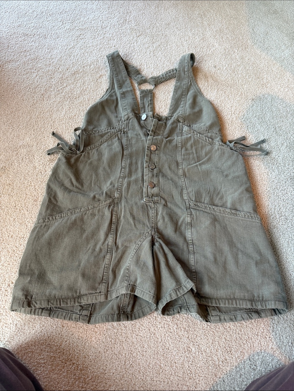Free People Olive Green Utility Romper